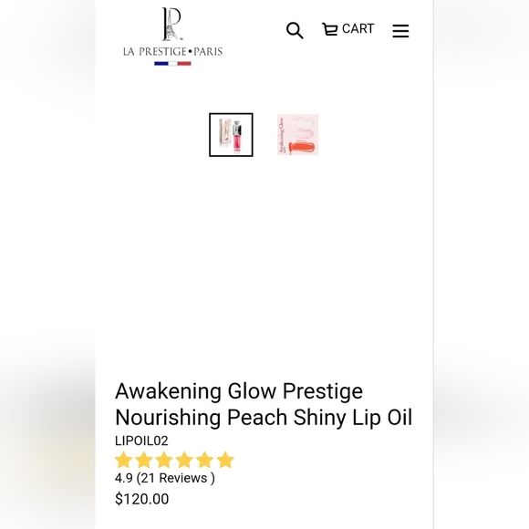 NIB-Awakening Glow LA Predire Prestige Nourishing Peach Shiny Lip Oil - Picture 3 of 6